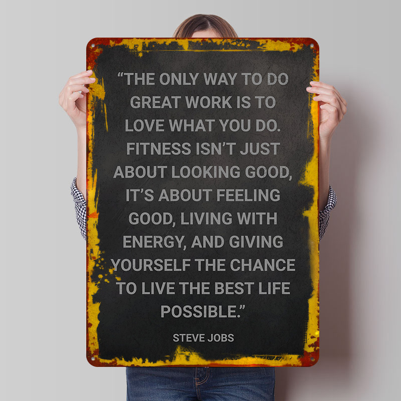 Steve Jobs Fitness Quote Metal – Home Decor Jobs recenzja i cena