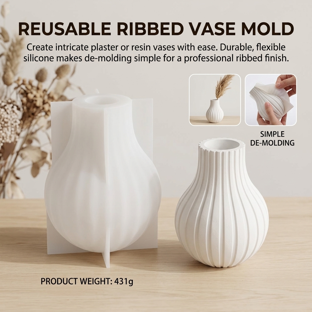 Silicone Vase Mold with Stripe – Home Decor Trends recenzja i cena