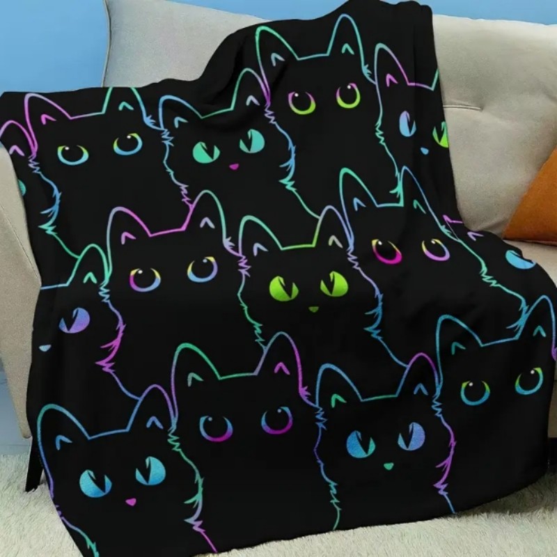 VIKAMA Cartoon Black Cat Flann – Home Decor Sofa recenzja i cena