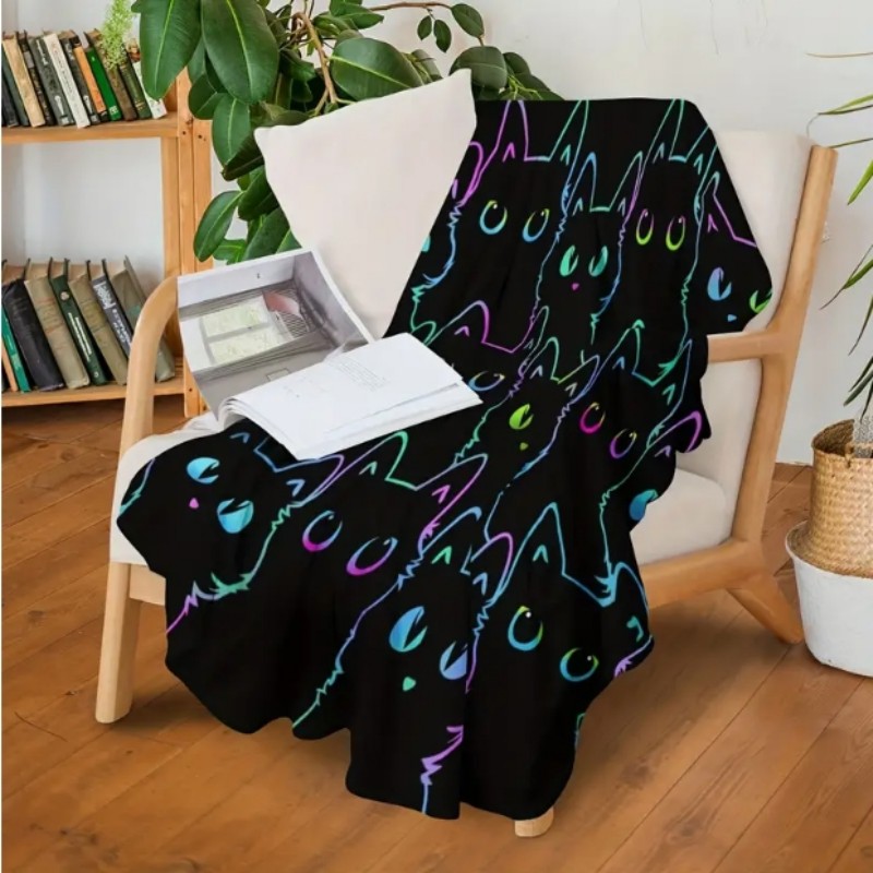 VIKAMA Cartoon Black Cat Flann – Home Decor Sofa recenzja i cena