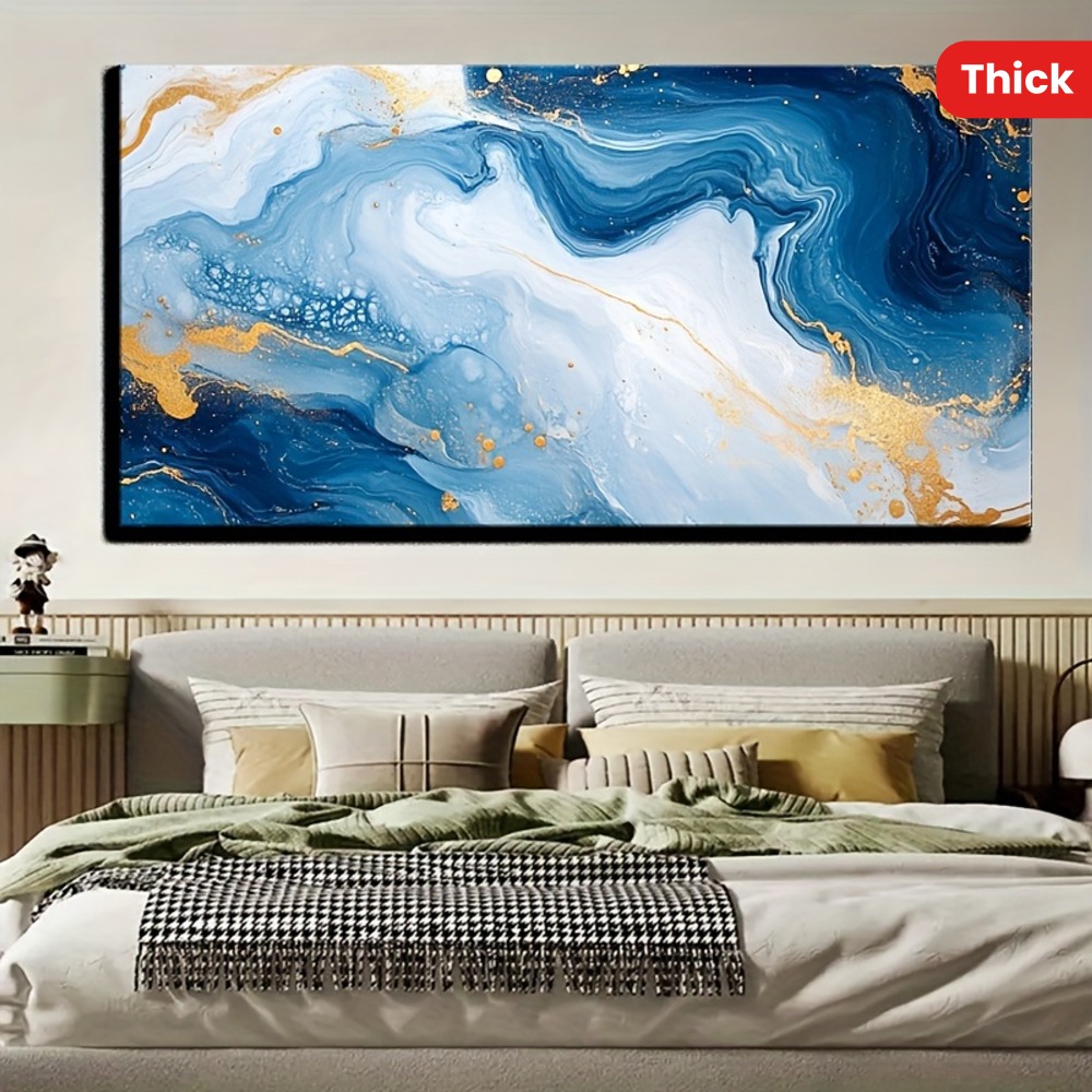 Solid wood frame Abstract blue – Abstract Oil Painting recenzja i cena