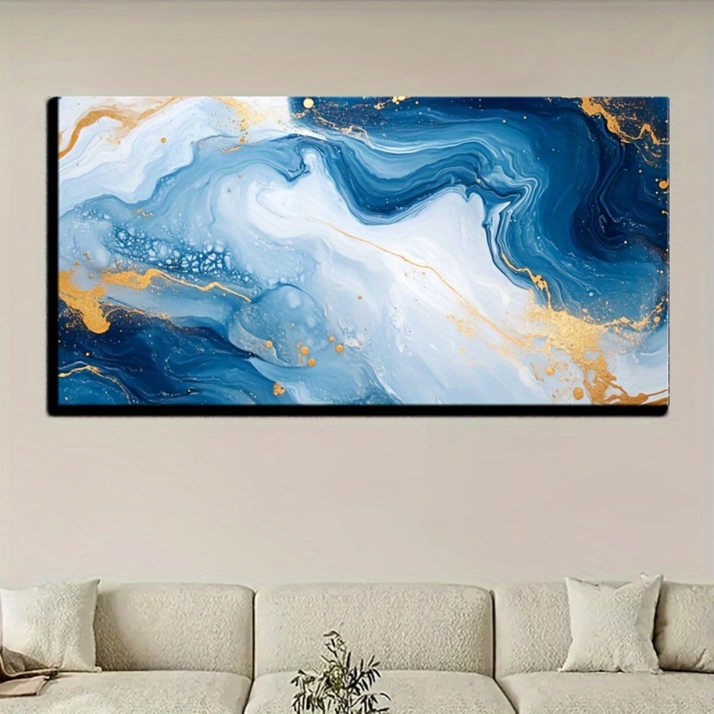 Solid wood frame Abstract blue – Abstract Oil Painting recenzja i cena