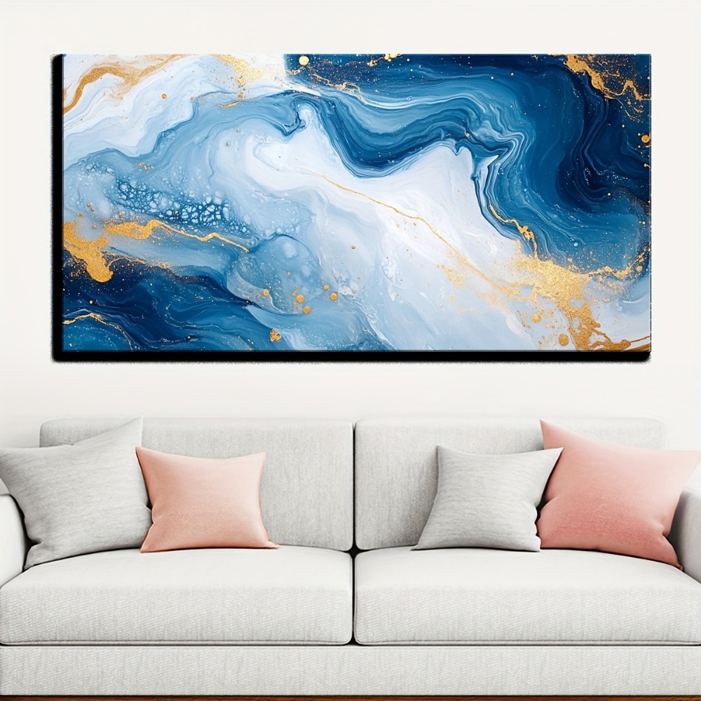 Solid wood frame Abstract blue – Abstract Oil Painting recenzja i cena