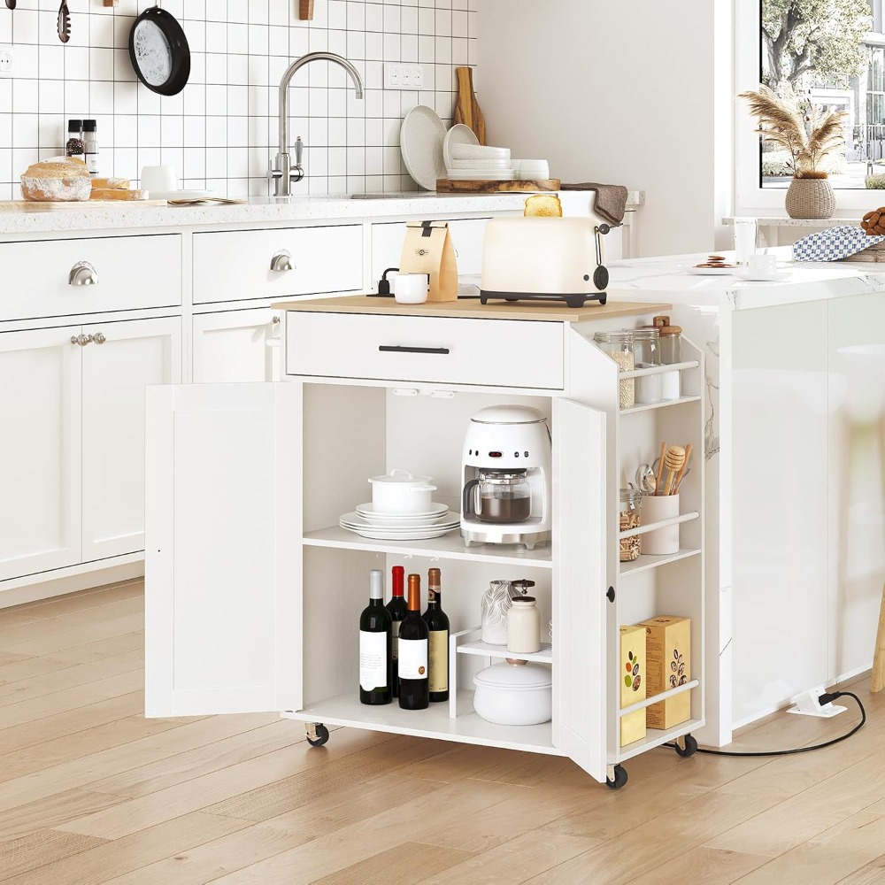 HOOBRO Kitchen Island with Pow – Home Decor On Wheels recenzja i cena