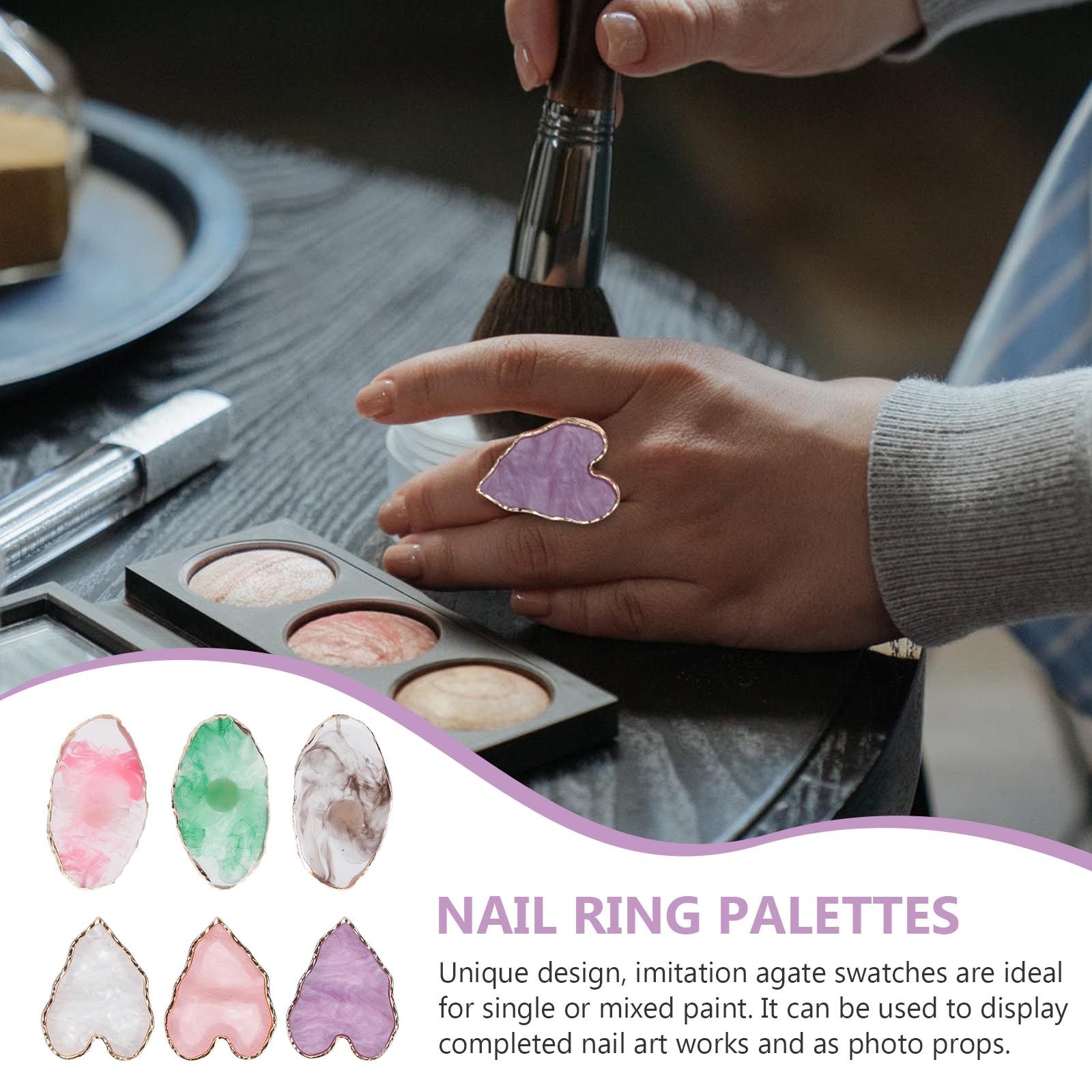 6Pcs Golden Resin Manicure Pai – Home Decor Color Palettes recenzja i cena