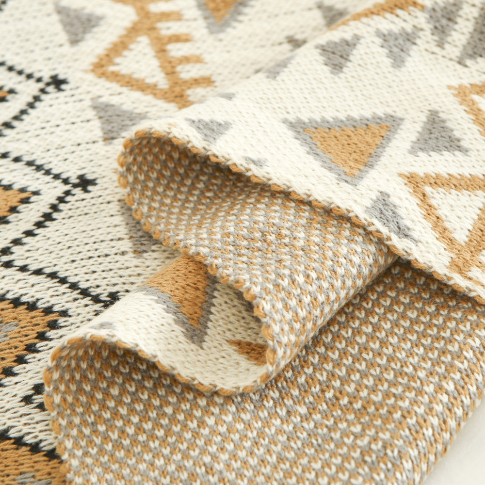 Bohemian Geometric Throw Blank – Neutral Throw Blanket recenzja i cena