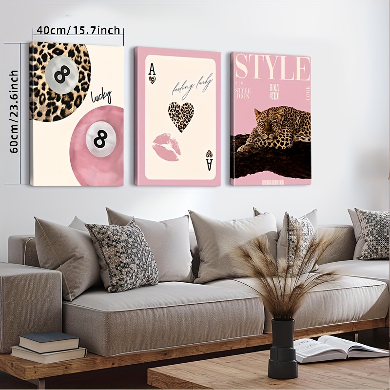 3pcs Leopard Cheetah Canvas Wa – Home Decor Trends recenzja i cena