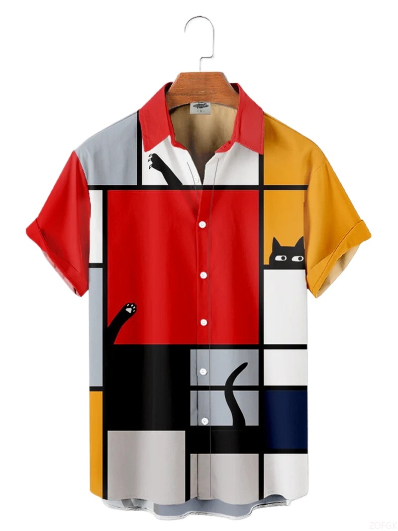 Men Shirts 3d Geometric Art Co – Abstract Oil Painting recenzja i cena