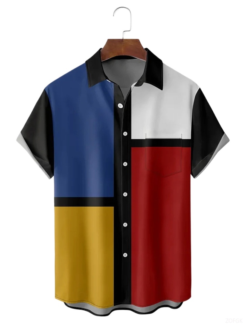 Men Shirts 3d Geometric Art Co – Abstract Oil Painting recenzja i cena