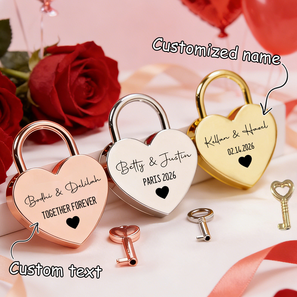 Custom Name Heart-Shaped Padlo – Home Decor For Wedding recenzja i cena