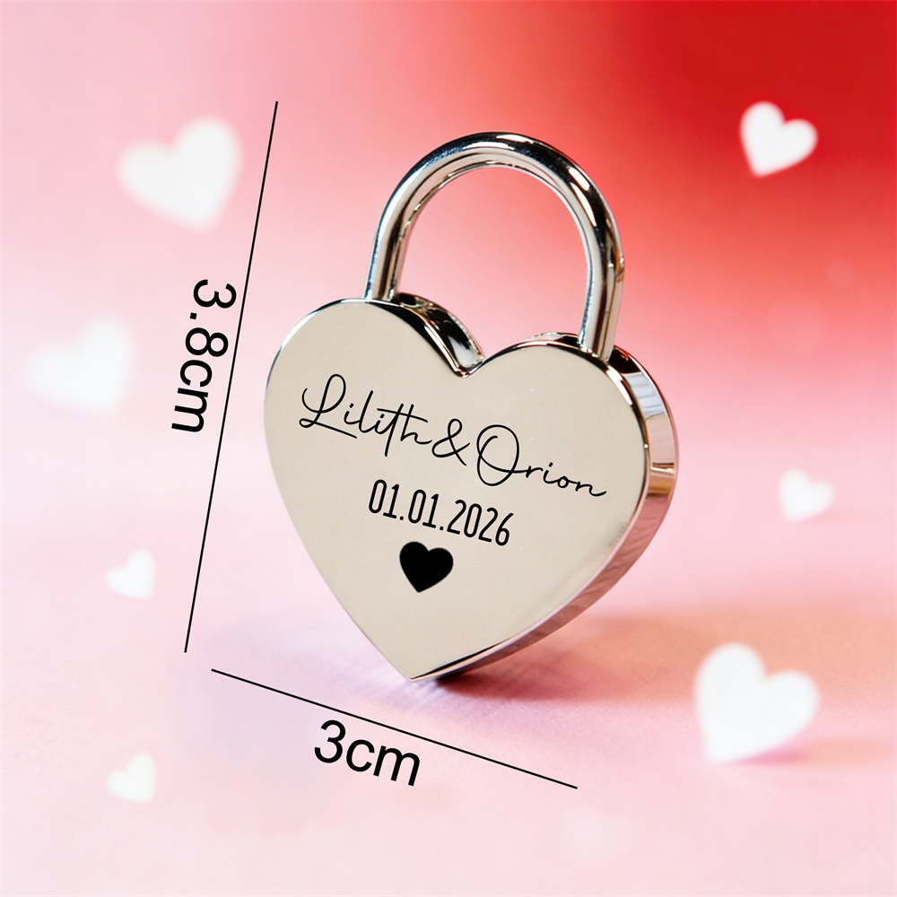 Custom Name Heart-Shaped Padlo – Home Decor For Wedding recenzja i cena