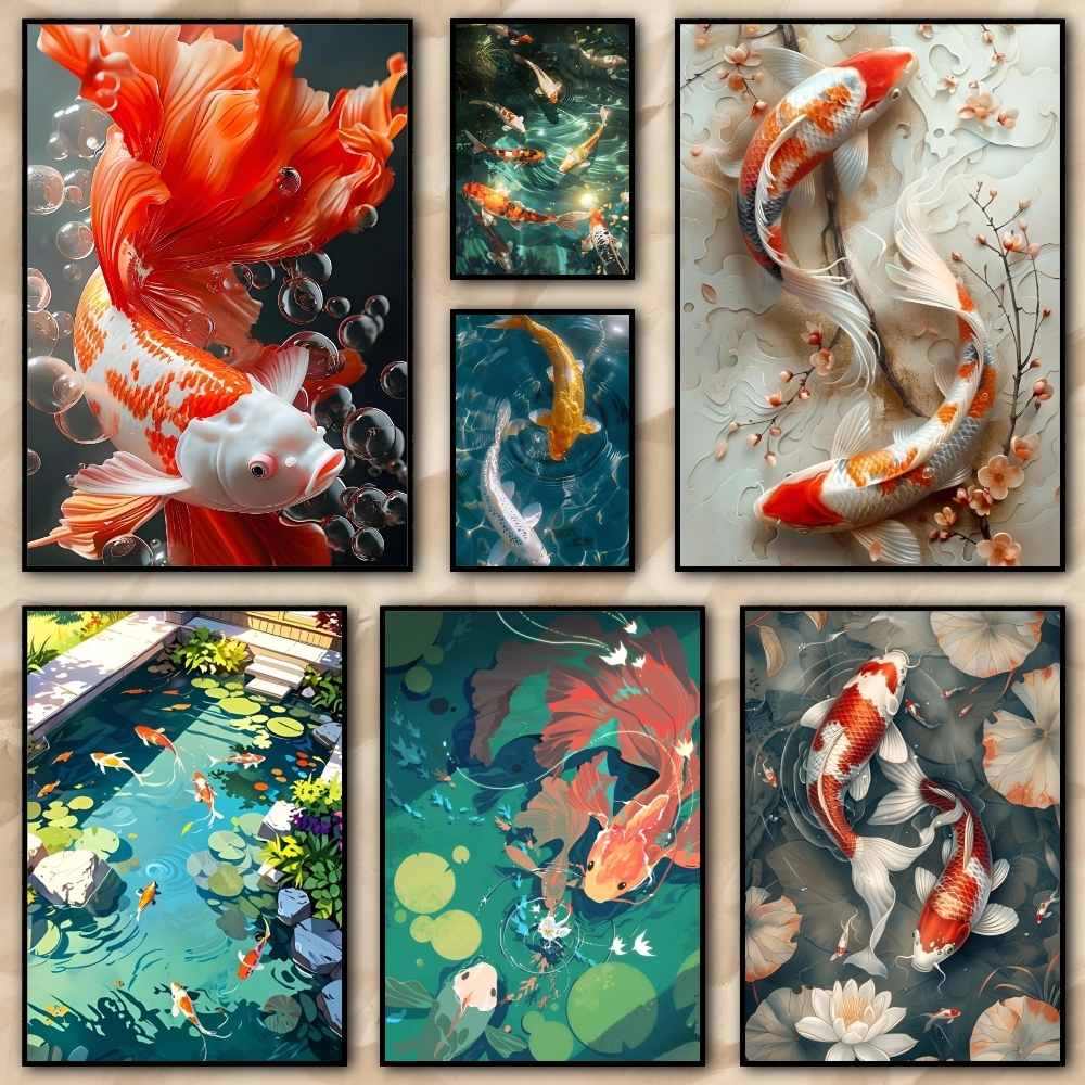Koi fish that always brings go – Abstract Oil Painting recenzja i cena