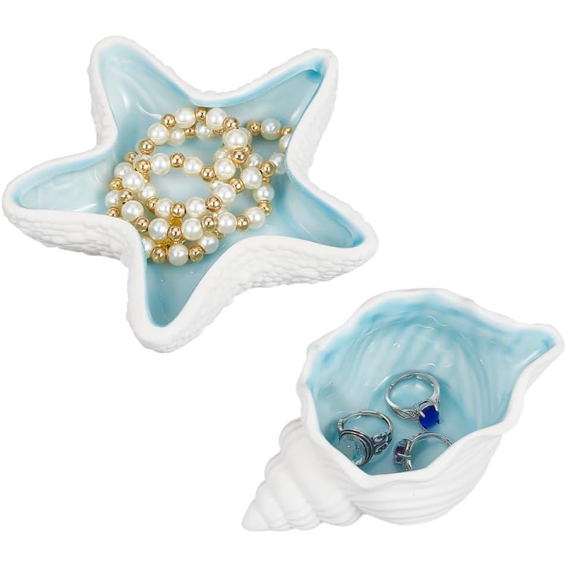 2 Pcs Ceramic Jewelry Tray Con – Ceramic Trinket Dish recenzja i cena