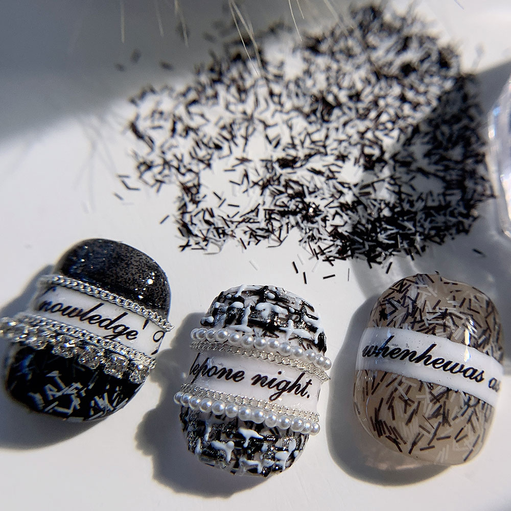 1Box Nail Powder Glitter Black – Sand Art Picture recenzja i cena