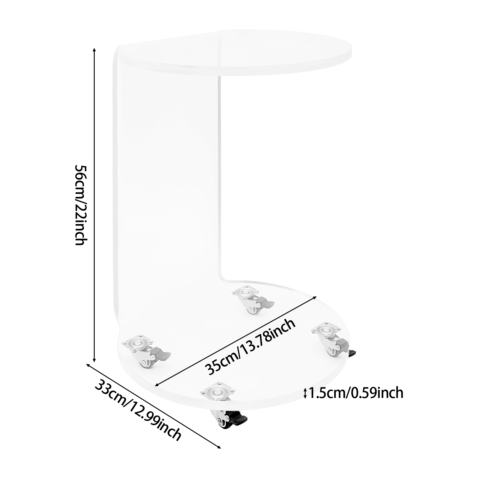 C-Shaped Round Acrylic Side So – Home Decor On Wheels recenzja i cena