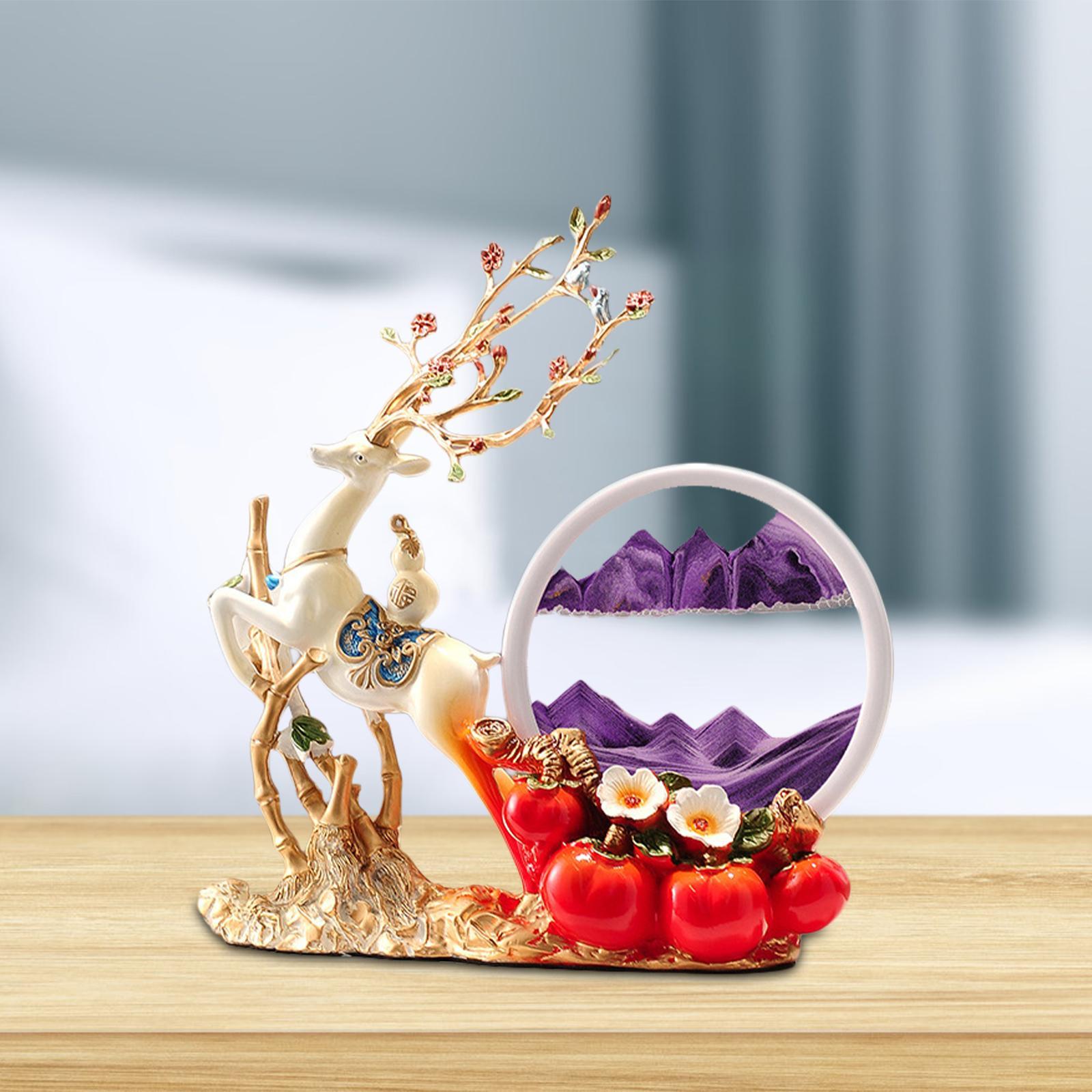 Decor Deer Figurine Resin Orna – Sand Art Picture recenzja i cena
