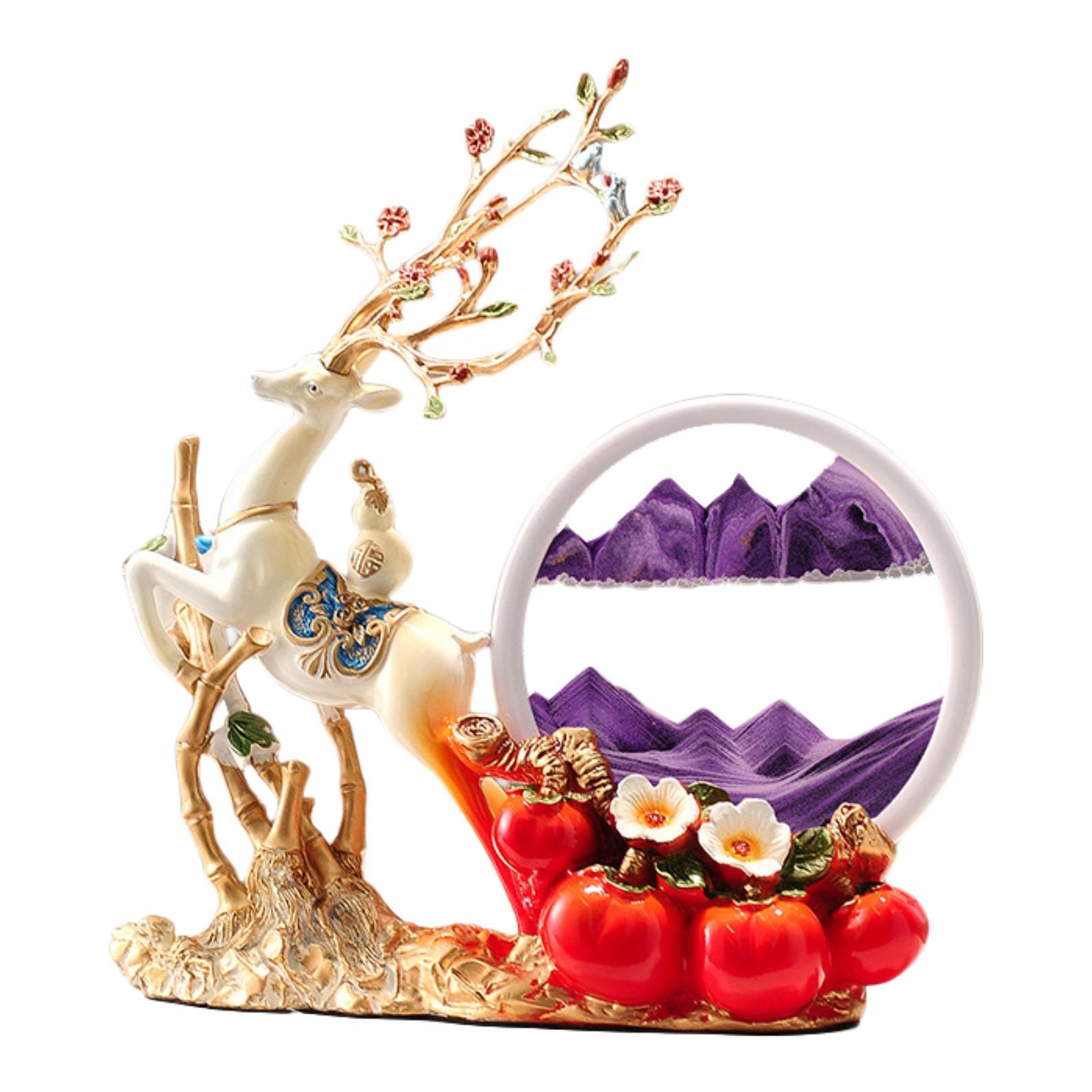 Decor Deer Figurine Resin Orna – Sand Art Picture recenzja i cena