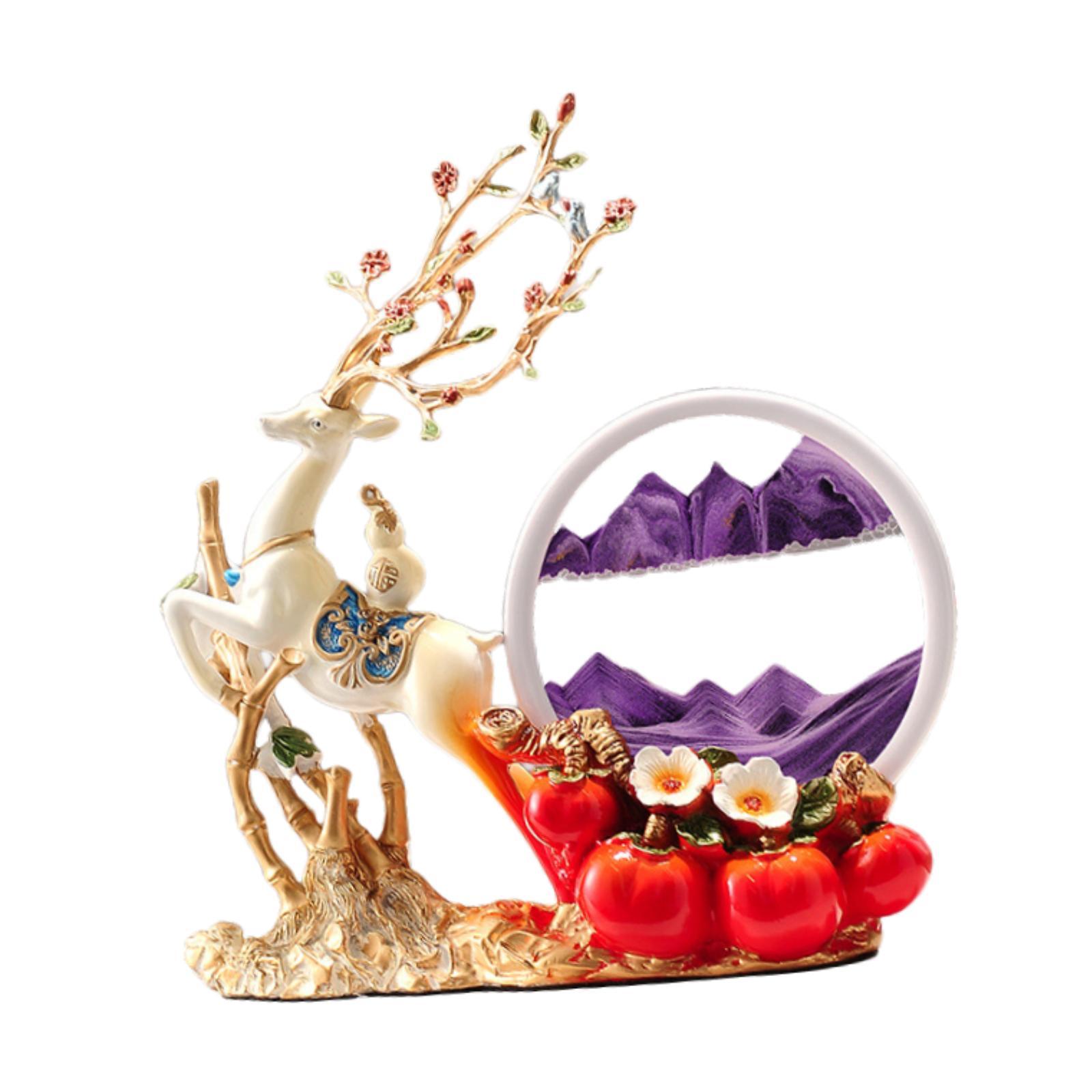 Decor Deer Figurine Resin Orna – Sand Art Picture recenzja i cena