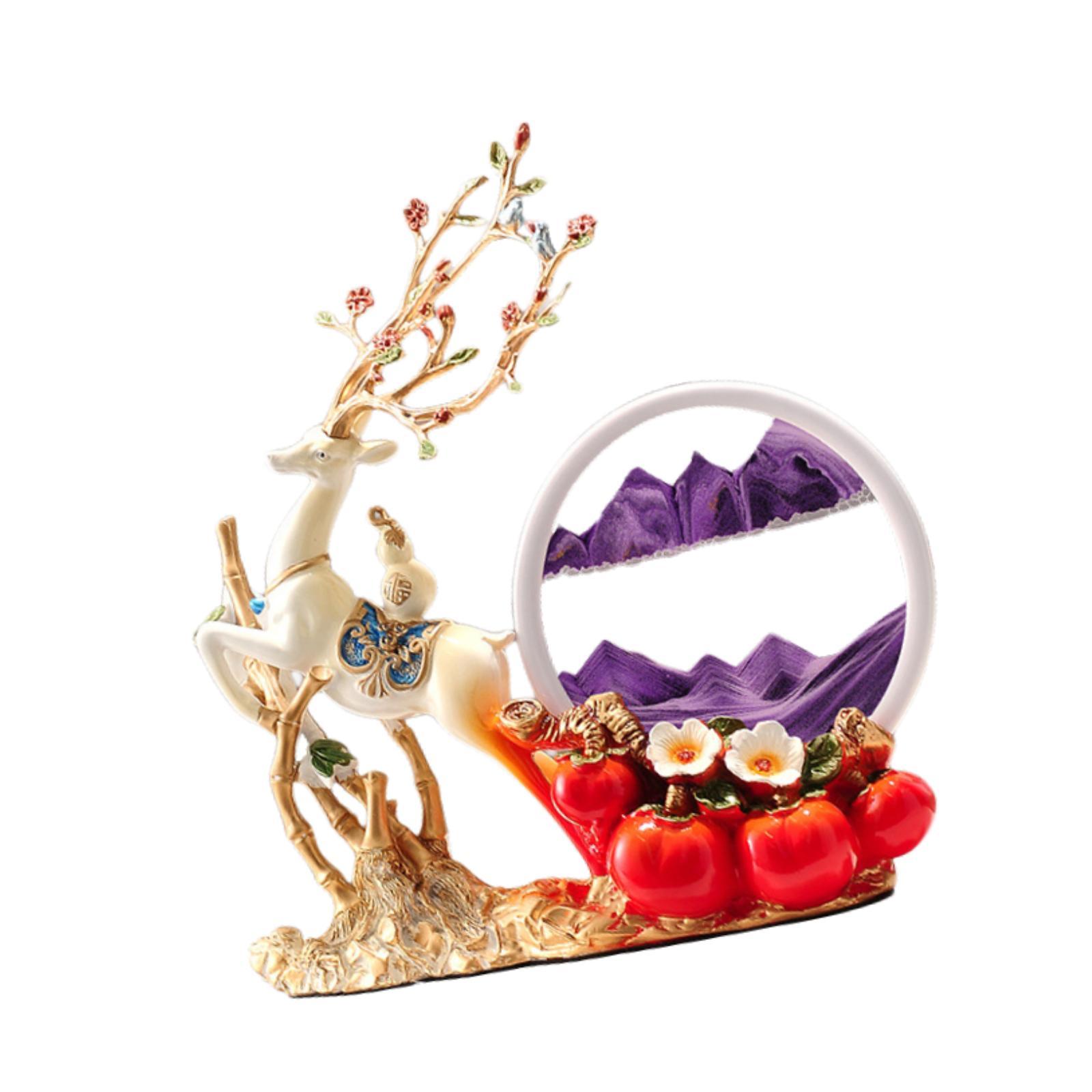 Decor Deer Figurine Resin Orna – Sand Art Picture recenzja i cena