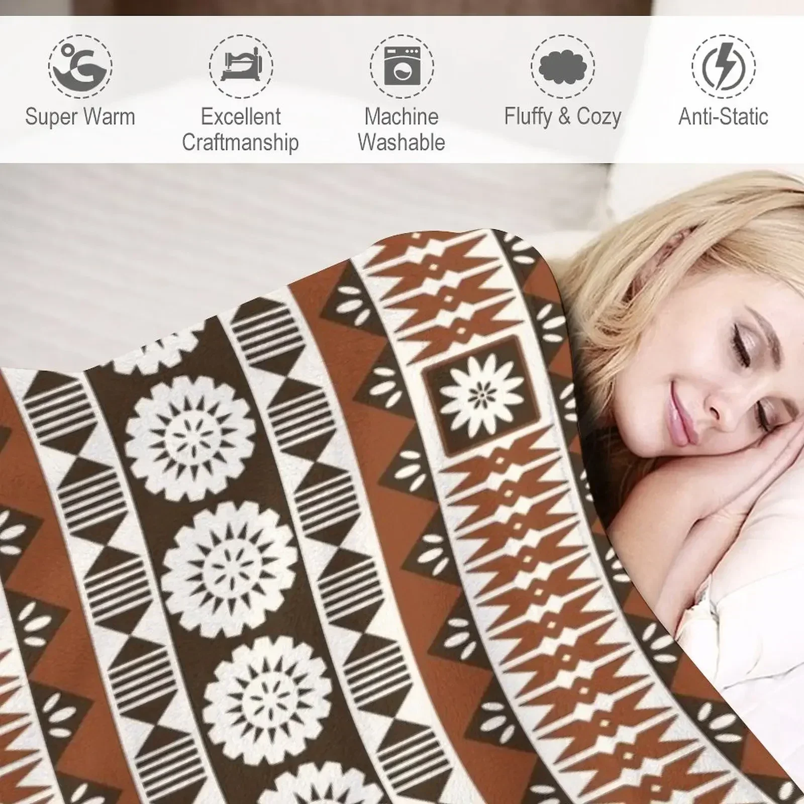Fijian Masi 2 - Neutrals Throw – Neutral Throw Blanket recenzja i cena