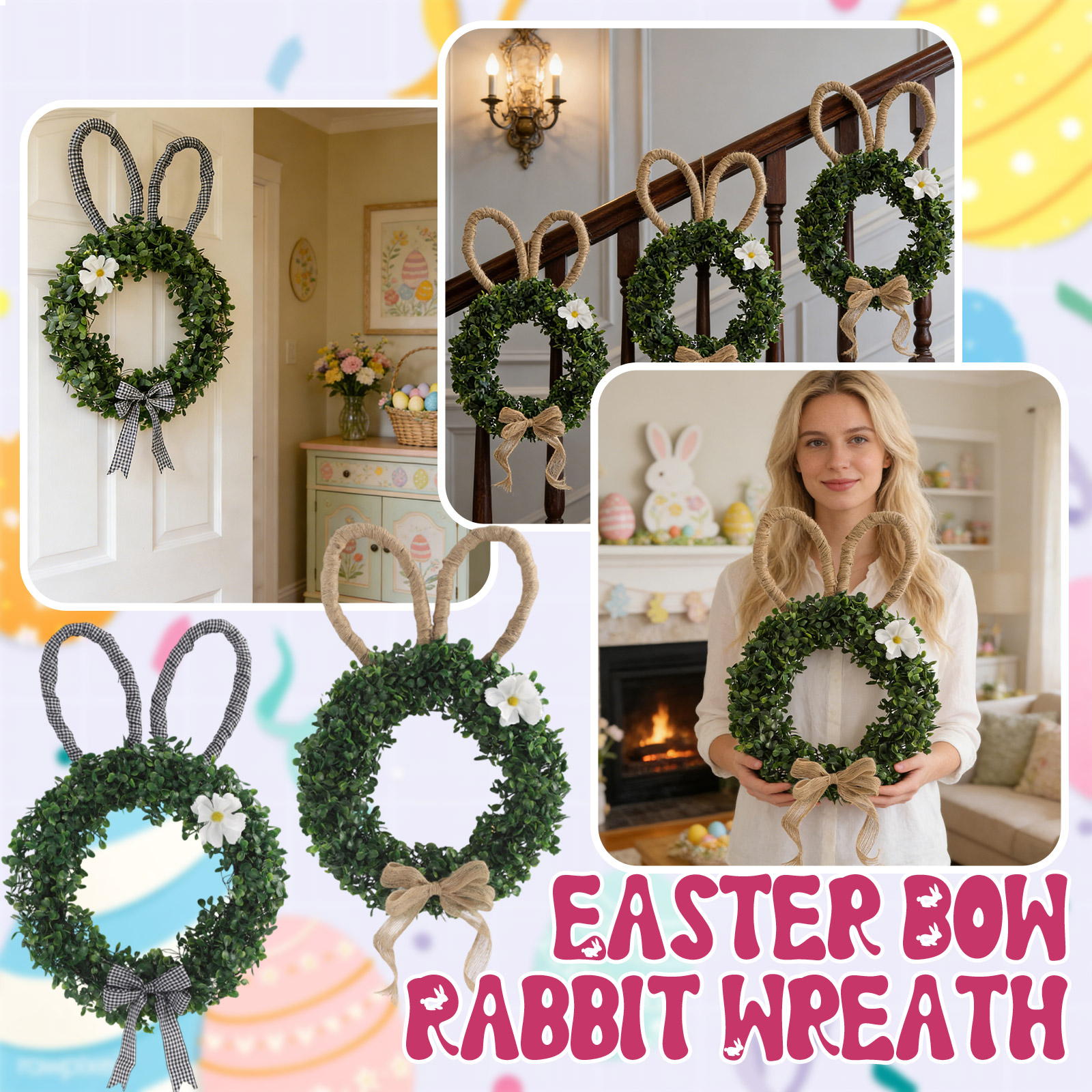 30x43cm Easter Bunny Ear Wreat – Home Decor Trend 2026 recenzja i cena