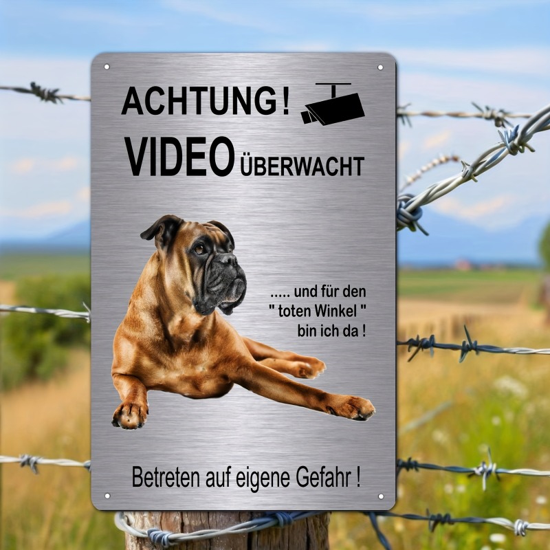 Boxer Dog Security Sign 2D Fla – Germany Home Decor recenzja i cena