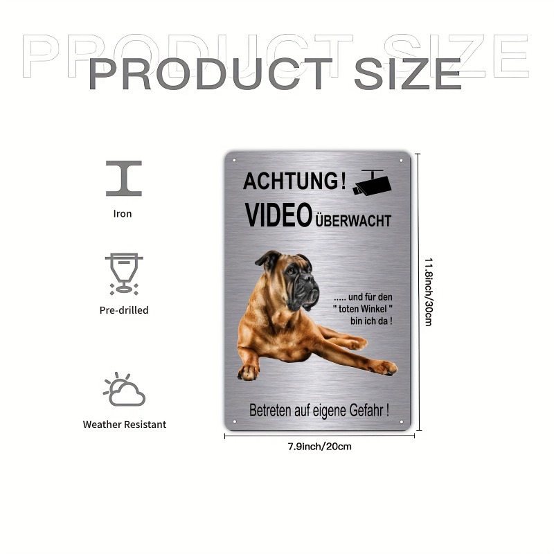 Boxer Dog Security Sign 2D Fla – Germany Home Decor recenzja i cena