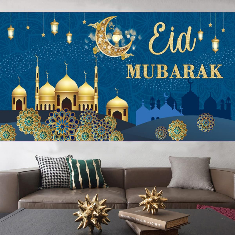VIKAMA Eid Al Fitr Blue Banner – Home Decor Ramadan recenzja i cena