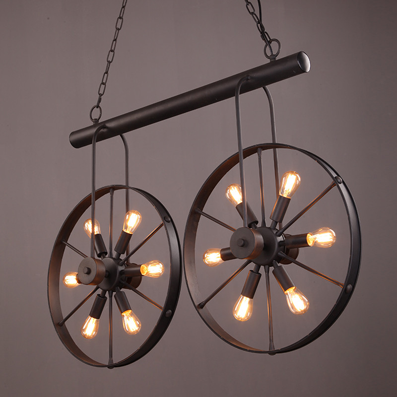 Retro Vintage Wheel chandelier – Home Decor On Wheels recenzja i cena