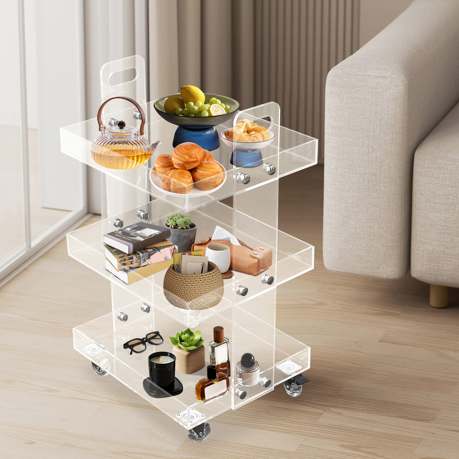 3-Tier Clear Acrylic Storage C – Home Decor On Wheels recenzja i cena