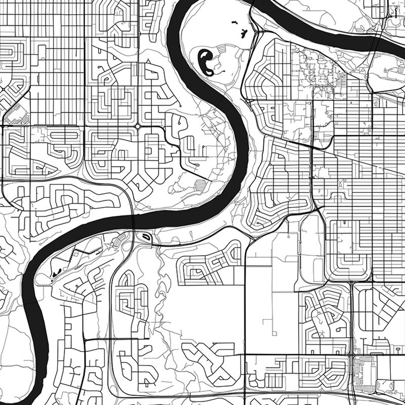 Edmonton Alberta Map Black Whi – Home Decor Canada recenzja i cena