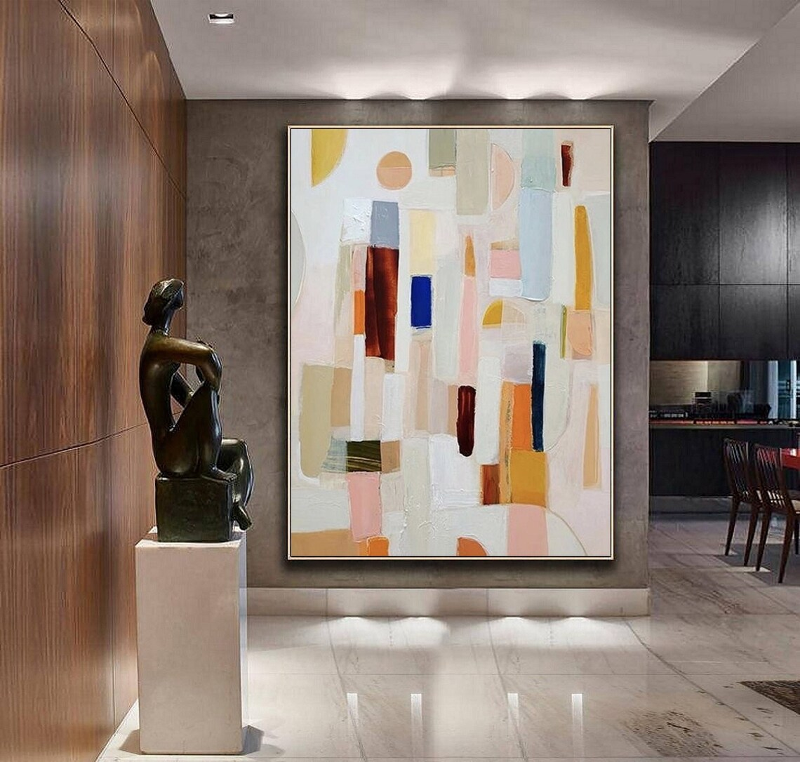 Neutral color abstract paintin – Abstract Oil Painting recenzja i cena