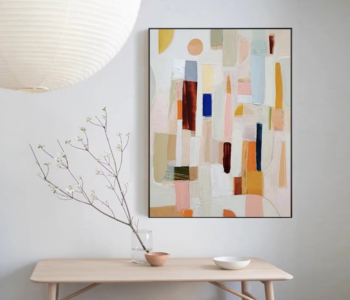 Neutral color abstract paintin – Abstract Oil Painting recenzja i cena