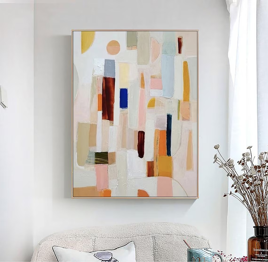 Neutral color abstract paintin – Abstract Oil Painting recenzja i cena
