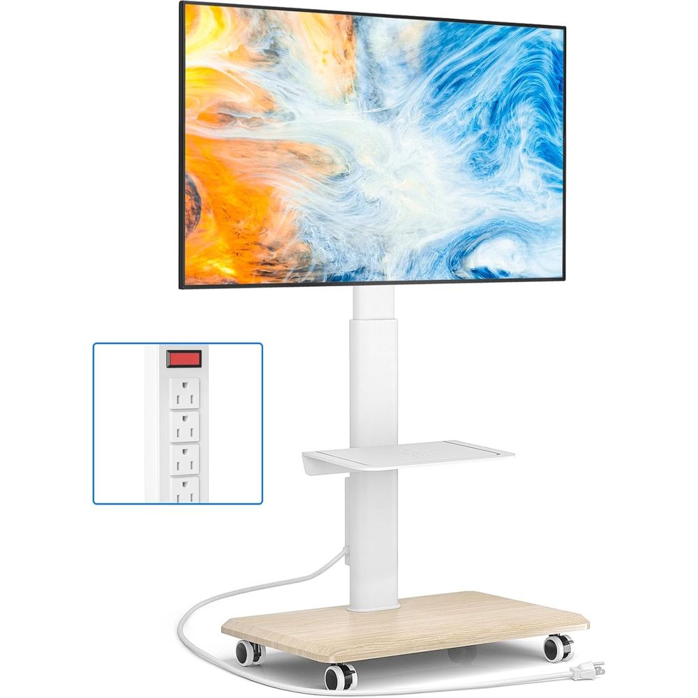 Sleek Rolling TV Stand with Po – Home Decor On Wheels recenzja i cena